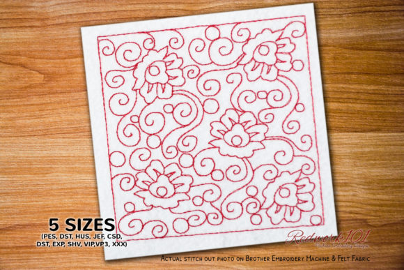 Abstract Flower Line Art Bluework Review for Seasonal Embroidery