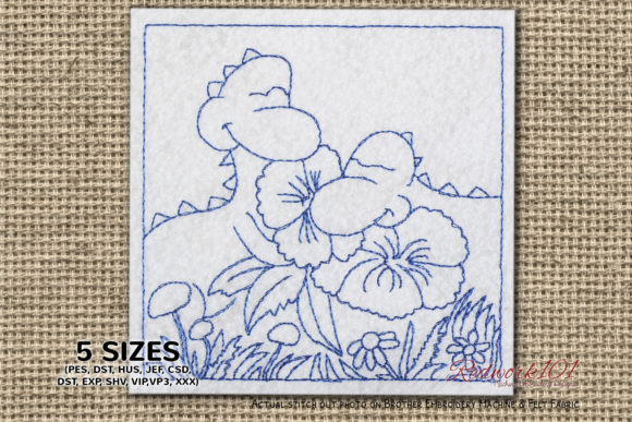 Baby Dinosaur Pampering: A Delightful Embroidery Design for Cuddly Projects