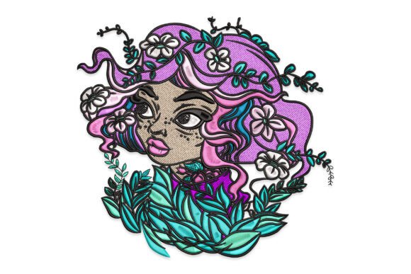 Bohemian Girl with Flowers and Leaves Review for Real Projects
