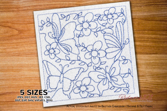 Butterflies on a Flower: A Delightful Embroidery Design