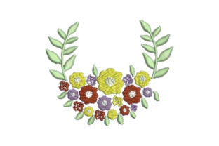Colorful Flower Wreath Embroidery Design Review