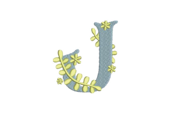 Floral Alphabet J: A Summer-Elegant Monogram for Seasonal Embroidery