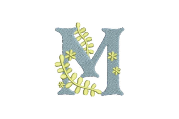 Floral Alphabet M: A Summer Monogram for Boutique Embroidery Projects