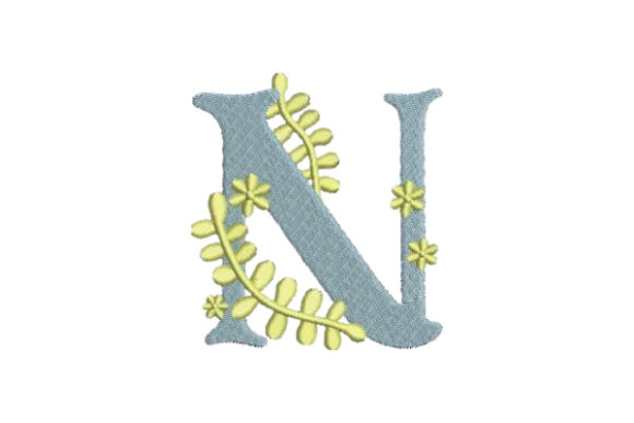 Floral Alphabet N: A Summer-Ready Monogram for Dreamy Embroidery Projects