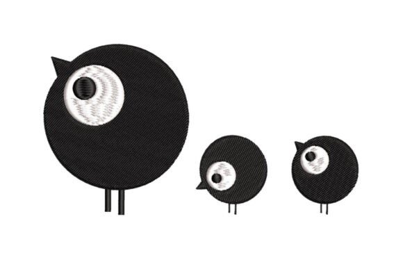 Funny Bird Mother with Chicks: A Playful Embroidery Design for Personalized Gifts