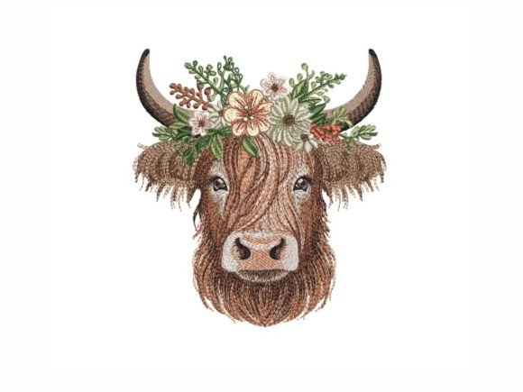 Highland Cow Embroidery Design Review