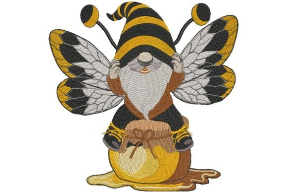 Honey Bee Gnome: A Playful Embroidery Design for Crafty Projects