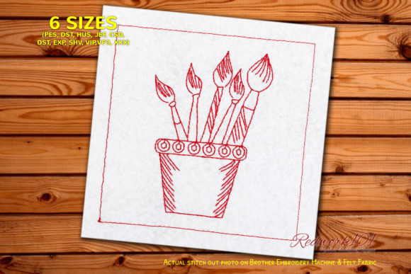 Paint Brushes in Mug Embroidery Review