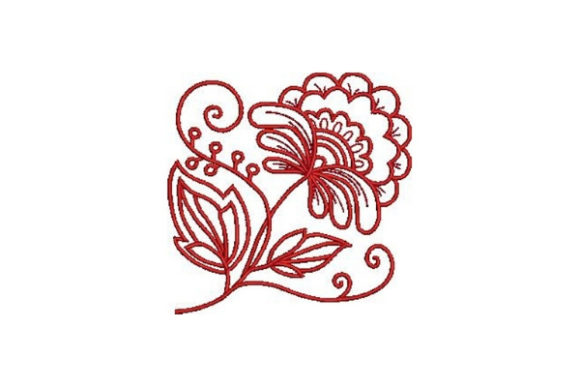 Redwork Flower: A Versatile Embroidery Design for Sellers