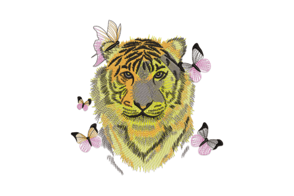 Tiger Head Butterfly Embroidery Design Review